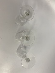 3 Vintage ARCADIA Crystal Glass Brandy / Liquor Stemware ETCHED FLORAL Czech