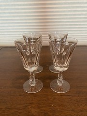 STUNNING VTG SET(4) WATERFORD Crystal GLENCREE Claret Wine Glasses SIGNED 6″H