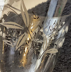 Set of 4 MCM Libbey Stemmed Lily of the Valley 5 in. Silver Rimmed Water Glasses