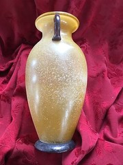 FLAWLESS Exquisite DESIGN GUILD Yellow ROMANIAN Bronze Footed Handles VASE URN