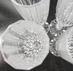 (4) Cristal D’Arques Bretagne Fluted Champagne Set Vintage Crystal Cut Stemware