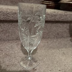 Godinger Shannon Crystal South Beach Iced Beverage Goblet 8″ Palm Tree Set of 2