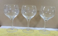 CLASSIC CLEAR LONG STEMMED RED WINE GLASSES WIDE MOUTH 14 OUNCE SET OF 3