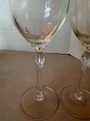 Two (2) Lenox Monroe Gold Rimmed Crystal Wine Water Glasses 7 5/8” Tall 6 oz.