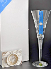 WATERFORD Crystal Clear Flute Goodwill Snowflake Wishes Christmas NIB