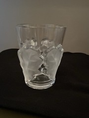 Lalique France Chene Frosted Oak Leaf Double Old Fashion 4.5” Signed