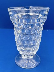 Fostoria American Cubist Low Footed 5.75″ Iced Tea Water Goblet Glass Set of 5