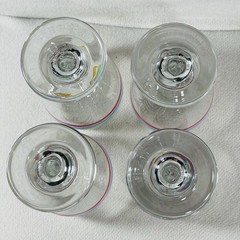 Vtg Libbey Mambo Fiesta Style Rainbow Striped Glass Goblets Set 4 Retro 90’s