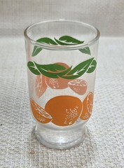 VTG Anchor Glass Orange Juice Pitcher Carafe & 4 Juice Glasses 1 Unmatched Glass