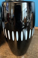 Unique Pier 1 Verre Noir Black Mouth Blown Glass Tumblers ~ Set of 6 ~ NWT