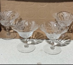 Etched Clear Glass Martini Glasses