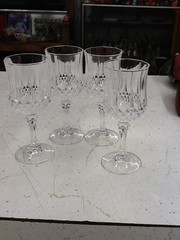 Vintage Cristal D’Arques-Durand Longchamp Crystal Wine Glasses 6.5”H Set Of 4