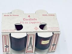NEW NOS 8 Luminarc Cavalier Ruby Red Cordial Sherry Glasses MCM Clear Base VTG