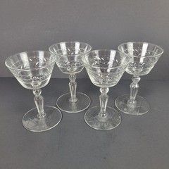 Vtg 50s~Libbey Rock Sharpe Jefferson Liquor Glass 4.75″~Star of David~Set of 4