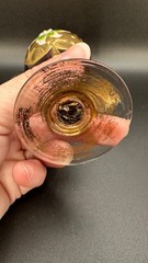 Venetian Hand Blown Tre Fuochi Murano Purple Coridal w/ Gold Gilt Trim Italy