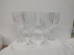 Lenox Debut Crystal Feather Cut 7×3/4 Wine Glasses Set Of 4 New