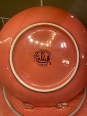 Vtg baldelli italia set of 5 coral/gray fish scale design mcm dish set