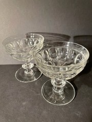 Vintage Pilgrim Jeanette Clear Glass Thumbprint Sherbet or Champagne (set of 2)