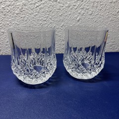 Set of 2 Cristal d’Arques Crystal Longchamp Whiskey Glasses 3.75” H Discontinued