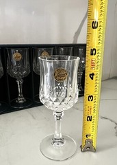 SET of 6 Cristal D’Arques Longchamp Goblet Wine Glass Wedding Made In France New