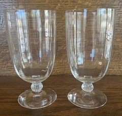 2 Vintage Fostoria Clear (Straight Optic) Water/Tea Glasses 5.75” Stunning!