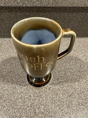 Wade Pottery Irish Coffee Pedestal Mug Cup Drip Glaze Green Brown Blue