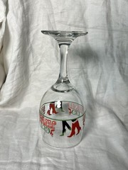 Holiday Christmas Clear Stem Wine Glass Painted «GET YOUR JINGLE ON»