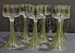 ANTIQUE Theresienthal Set of 6 Hand Enameled Roemer / Hock Wine Glasses – GLOWS