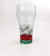Coca Cola Pine Cones and Branches Christmas Holiday Winter Glass  Tumbler