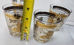 Set of 8 Vintage MCM Starlyte cocktail glasses S7T6 Lattice with Floral Pattern