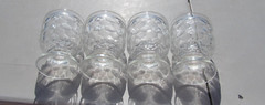 Set of 4 Vintage Juice Glasses 4 1/4″ Tall 3 in diameter Footed dessert cups