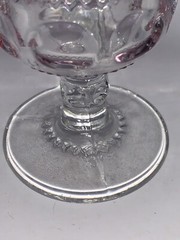 4 Kings Crown Ruby Red Flash Thumprint 5 1/2″ Tiffen Goblets WINE GOBLETS