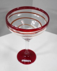 Four Vintage TGIFriday’s Margarita Glasses with Logo Blue Green Purple Red 8″H