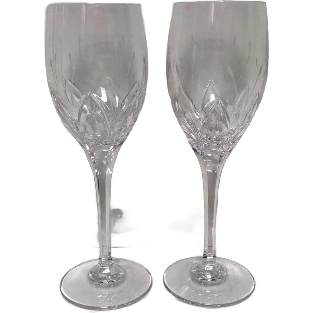 Vintage Clear Water Goblet Petit Points by MIKASA Set of 2 Drinking Glass