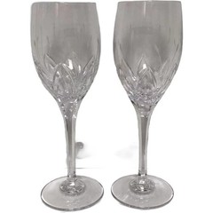 Vintage Clear Water Goblet Petit Points by MIKASA Set of 2 Drinking Glass