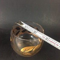 Vintage CERA Glass Clear Roly Poly 60’s Bar Glass 22K Gold Trim Service Cup USA