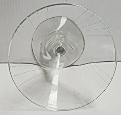 Elegant Classic Martini Glass with Etched Line Sprays Pattern 14.5cm Tall 9.5cmW