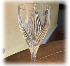8″ GORHAM CRYSTAL Primrose Cut Water Goblet Wine Iced Tea Glass Retired 1998