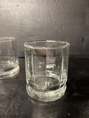 Vintage Anchor Hocking Essex Clear 10 Panel Footed Juice Glasses 6 oz Set 4