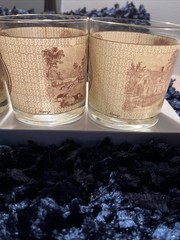 Vintage 4 Piece Currier and Ives Four Seasons Old Fashioned Whiskey Glass Set