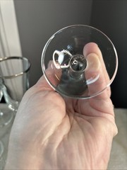 Vintage French Plantinum Rim Wine Glass Set Of 12+1 MCM Luminarc France 60s