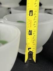 VTG Set 11 Gay Fad Green Ivy Punch Cups Frosted Hazel Atlas Federal Glass