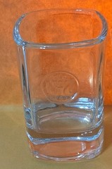 Jack Daniel’s Old No. 7 Brand Square Shot Glass Clear Heavy Base Barware 2oz