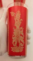 Vintage Thai Princess Siam Red Highball Glasses Set 8 – Culver Style MCM
