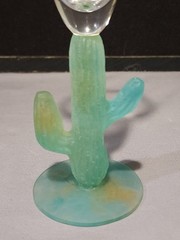 SIGNED Daum France Cactus CHAMPAGNE FLUTE 9.5″ Glass Hilton Mc Connico Crystal