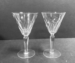 Set of 2 ~ Waterford Crystal ~ SHEILA ~ 6 1/2 in. Claret Wine Glasses. EX