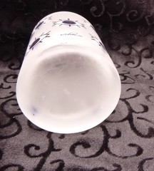 Culver Glass Old Fashion Drinking Glass frosted blue Evil Eye Barware