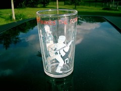Archie comics Juice Glass featuring Reggie SET OF TWO DIFFERENT BOTTOMS