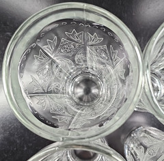 4 Indiana Glass Recollection Clear 14 Oz Tumblers Set Vintage Cut Etch Retro Lot