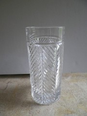 RALPH LAUREN Herringbone Flat Tumbler Highball Crystal Glass 6 1/4″
